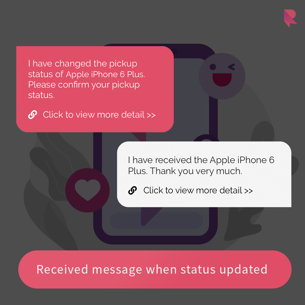 Received message when status updated